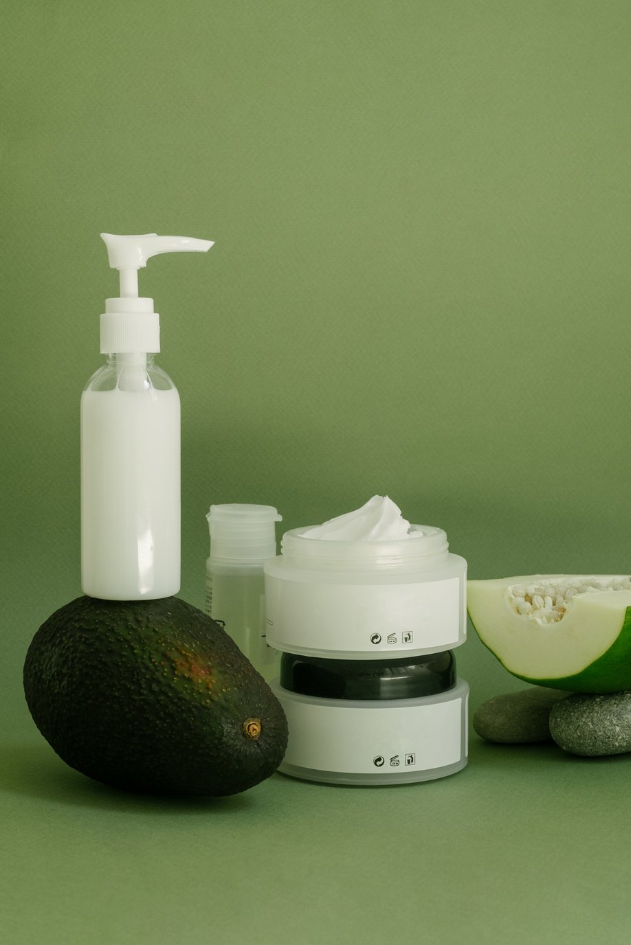 Beauty Products with Avocado and Papaya